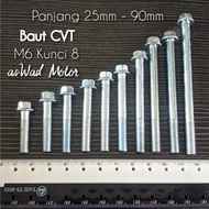 MESIN CVT Bolt M6x40mm K8 Engine Block Bolt/ Engine Block Cover/ CVT Block Cover Bolt/ Universal Cra