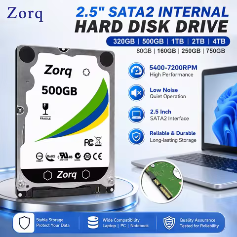 Zorq SATA Internal Hard Drive 2.5 Inch HDD 320GB 500GB 1TB 2TB 4TB for Laptop Computer Notebook Stor