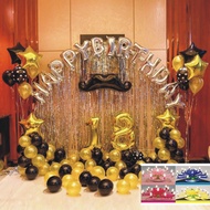 SET OF 2 HAPPYBIRTHDAY BALLOON CURTAINS AND 50 GLUE PUMPED BALLOONS (CHAT WITH SHOP TO CHOOSE GLOSSY