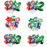 Mario Themed Cartoon Aluminum Film Balloon Set Super Mario Game Baby Shower Birthday Party Decorations Kids Toys Globe