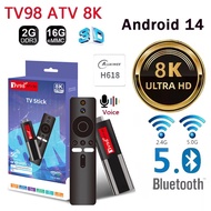 Tv98 Atv 8k Mini Tv Stick Android 14 Allwinner H618 Quad Core Cortex A53 Menyokong 8k 4k Wifi 6 Bt 5