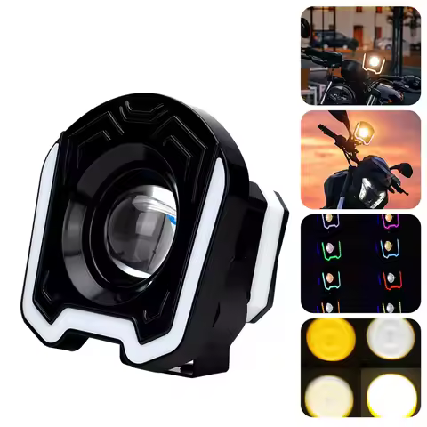 4inch Motorcycle LED Spotlight White Yellow Flashing RGB Aperture Lens Aperture Motorcycle Front Hea