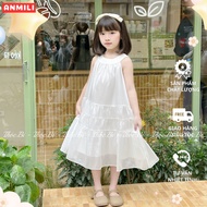 Thoc Bi baby girl dress, A-shaped halter neck, thin and smooth habutai silk lining for children 16-4