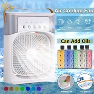 USB Air Cooler Fan Portable Mist Fan Kipas Air Conditioner Fan With 5 Spray 7 Color Light Mini Aircond Kipas Mini 冷風機風扇