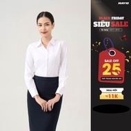 Áo sơ mi nữ trắng dài tay sợi tre May 10