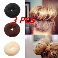 3 Pcs Stylish Hair Bag Doughnut Shape Ring Style Front Style Doughnut Tied Up To Do