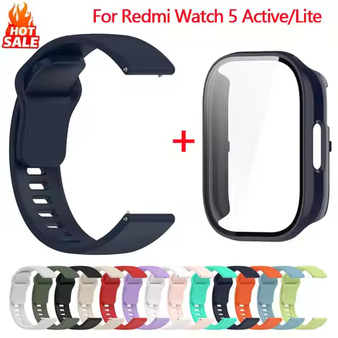 Silicone Strap+Case for Xiaomi Redmi Watch 5 Active band smartwatch Accessories Sport Bracelet For R