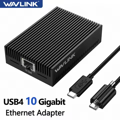 WAVLINK USB4 10G Ethernet Adapter 40Gbps USB C Gigabit Network Adapter For Thunderbolt 3/4/5&USB4 Ma