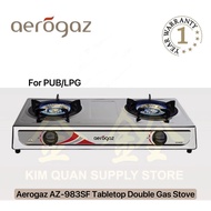 Aerogaz AZ-983SF Tabletop Double Gas Stove (For PUB or LPG) [One Year Warranty]
