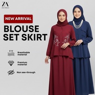ZOE ARISAH Dewna Ridiya Blouse Set Skirt Airport Outfit Oversized Kemeja Women Mila Heji Muslimah Wa