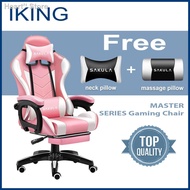 ◐IKING Gaming Chair Pink Office Chair  Kerusi Gaming Murah Ergonomic Chair G920A