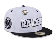 Topi New Era 59Fifty Day 70th Anniversary Las Vegas Raiders White 59Fifty Fitted Cap Original