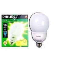 飛利浦 Philips 18W 電子式球型省電燈泡 SLED 白光 E27 6500K 美術燈泡 吸頂燈泡