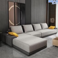 北歐棉麻布藝沙發客廳簡約大小戶型乳膠科技布沙發直排可拆洗
