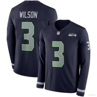 HQ1 NFL Seattle Seahawks Jersey Football Long Sleeve T Shirts Wilson Tee Player Edition Plus Size QH