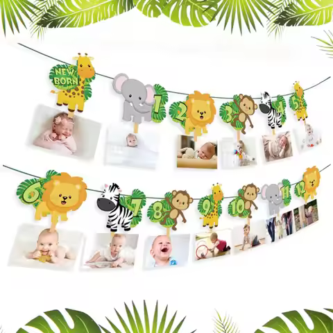 Wild one 1st Jungle Birthday Bunting Banner Safari Birthday Birthday Party Decorations Jungle Safari