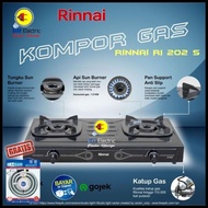 Kompor Gas Rinnai 2 Tungku Ri 202 S / Rinnai 2 Tungku + Selang Regltor