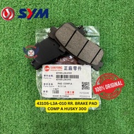 100% ORIGINAL SYM HUSKY 300// PART NO.43105-L3A-010 RR. BRAKE PAD COMP A