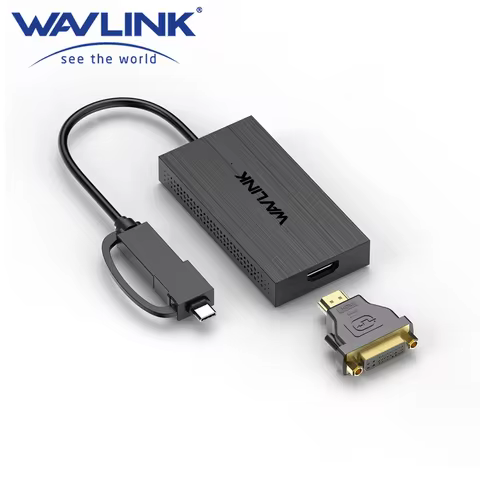 Wavlink USB 3.0/USB C to HDMI DVI Display Adapter Thunderbolt 3 Compatible External Monitor Laptop G