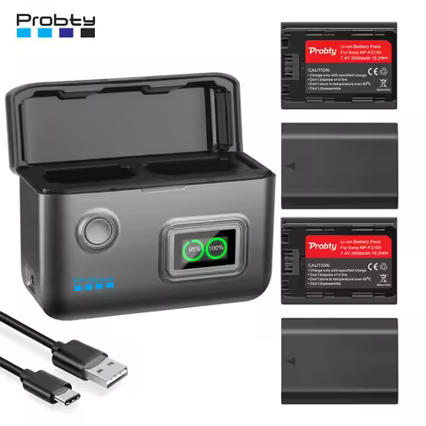 2600mAh NP-FZ100 NPFZ100 Battery or 15W Fast Charger Fo Sony A7iii, A7R V, A7R IV, Alpha A7C, A9/A9S