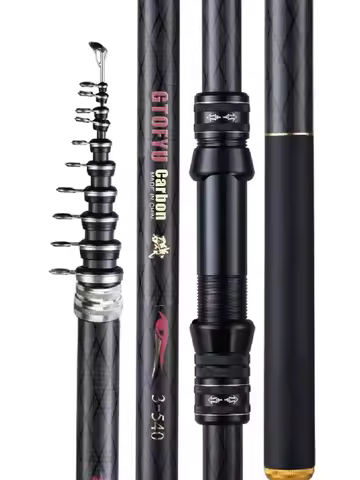2.7M 3.6M 4.5M 5.4M 6.3M 7.2M Carbon Telescopic Rock Fishing Rod Ultra Light Rod Lure Carp Travel Oc