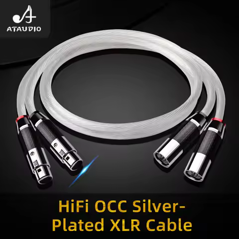 ATAUDIO HiFi XLR Audio Cable High Purity OCC Silver Plated Gold-plated 2XLR Balanced Cable for Micro