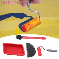 NORMAN Silicone Paint Roller, Mini Size Aluminum Handle Painting Decorating Kit, Professional Grade 