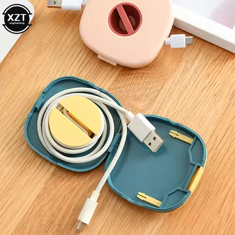 Wire Winder Box Portable Cable Protector For Cell Phone Cable Container USB Charger Holder Cable Man