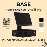 [ BASE ] M-ATX Case / Casing @ makuro | Low Profile GPU | USB A+A or C | 2x 2.5" Slot | Monitor Stan