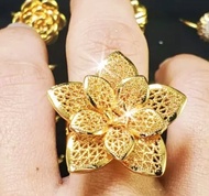 Cincin Wanita Gold  Model Bunga Mawar Anti Karat  Lapisan Emas  Perhiasan Xuping Terlaris Aksesoris Wanita Bisa COD