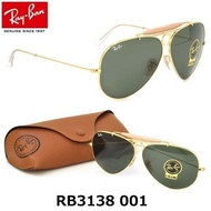 Original Pilot Shooter RB3138 Men Women Gold/Green Sunglasses XOTI