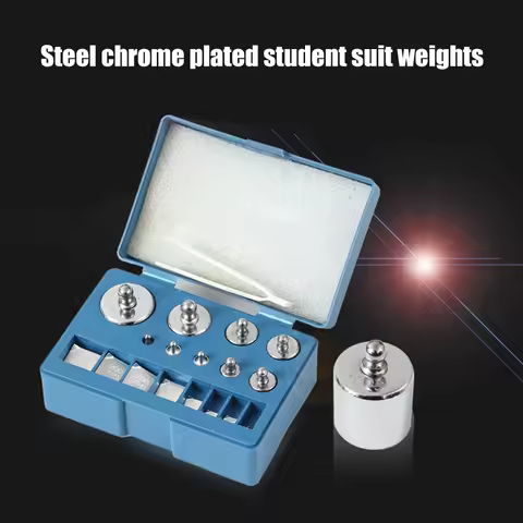 17pcs Chrome Plating Calibration Gram Scale Weights Set 100g 50g 20g 10g 5g 2g 1g 500mg 100mg 50mg 2