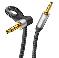 aux Cord, 3.5mm Stereo Audio Cable, 90 Degree Short Aux Cable 1ft Aux 3.5mm Male to Male Right Angle