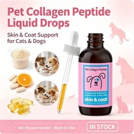 Pet Collagen Peptide Drops with Vitamin C, Biotin & Hyaluronic Acid, Skin & Coat Supplement for Cats