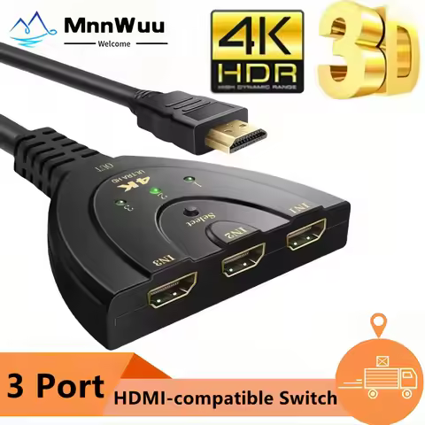 4K HDMI-Compatible Switch 3 Port HDMI-compatible Switcher 3 in1 Out HDMI-compatible KVM Switches for