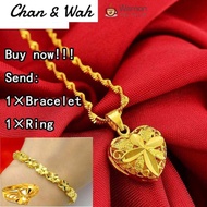 Murah Rantai Emas Korea Gelang Tangan Perempuan Viral Murah Cincin Perempuan 1 Set Box Emas 916 Orig