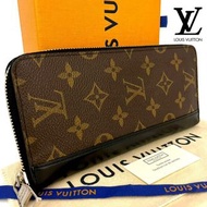 Vuitton Monogram Macassar Zippy Wallet Vertical M60109 Long Wallet LV Men's Women's