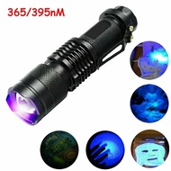 395/365nm Black Light UV LED Zoomable FlashlightDetector Aluminum Torch Light UV Lamp