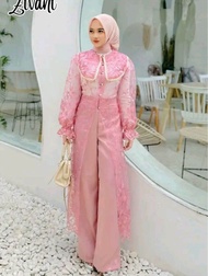 Zivani - Setelan 2 in 1 outer celana one set elegan modern wanita untuk pesta kondangan wisuda