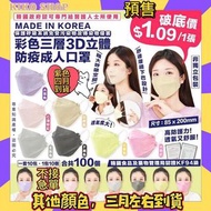 (1組100個)韓國黑色口罩三層3D立體KF94防疫成人口罩