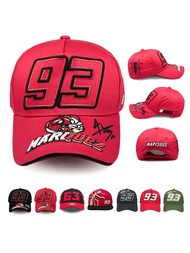 1PC Or 2PCS Hard Top Marquez 93 Letter Three-Dimensional Embroidery Sunscreen Hard Top Hat & Sunglas