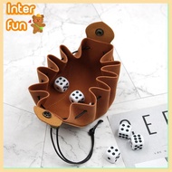 [InterfunS] PU Leather Dice Bag Tray Cute Drawstring Pouch Coin Purse Dice Storage Bag [NEW]