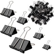 1pcs 19mm 25mm 32mm 41mm 51mm Black Metal Paper Double Clip Bulldog klik kertas Paperclip Round Bind