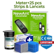 Blood Glucose Monitor Meter &amp; 25pcs Test Strips &amp; Lancets Glucometer Diabetic Blood Sugar Test Kit