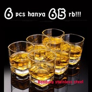 6pcs Gelas Whiskey Gelas rock Beer Glass kaca cangkir vodka Alkohol