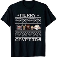 Merry Cryptids - Ugly Christmas Bigfoot, Mothman, Wendigo T-Shirt
