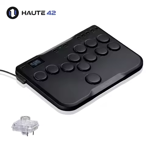 Haute42 Joystick Hitbox Fightstick Leverless Mini Arcade Controller For PC/PS3/PS4/Switch Leverless 