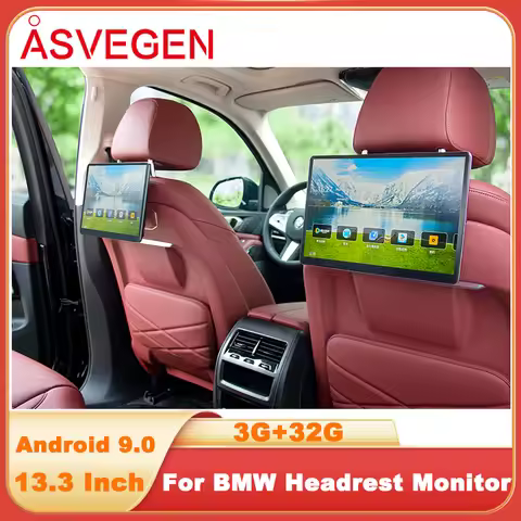 13.3 Inch Car Headrest Rear Monitor For BMW X5 X6 X7 2023 HDMI 4K Video Player Android 9.0 WIFI Blue