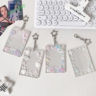 STELLARTECH Photo Card Case, with Keychain 2.7x4.1 Inch Acrylic Photocard Holder, Pattern Printing S