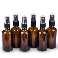 hmaimas 6 Pack Amber Glass Spray Bottles for Essential Oils, 2oz Small Fine Mist Travel Empty Spray 